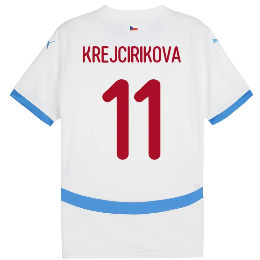 Danxen Hombre Camiseta Chequia Tereza Krejčiříková #11 Blanco 2ª Equipación 24-26 La Camisa México