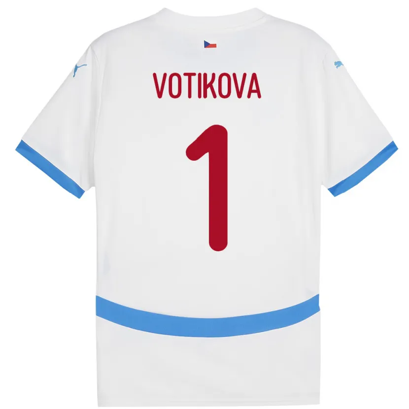 Danxen Hombre Camiseta Chequia Barbora Votíková #1 Blanco 2ª Equipación 24-26 La Camisa México