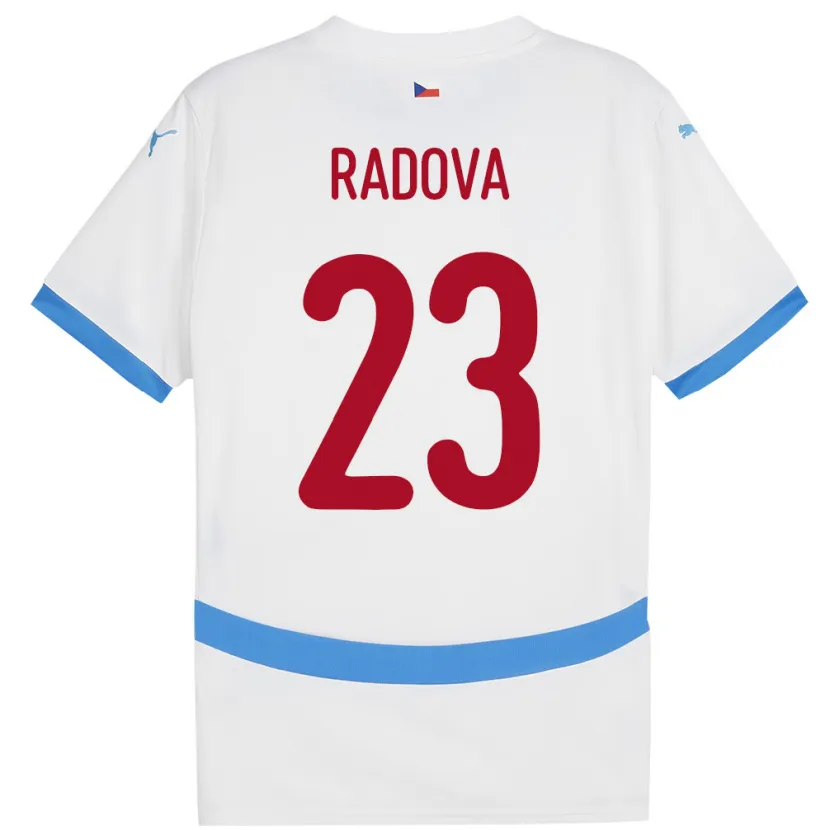 Danxen Hombre Camiseta Chequia Michaela Radová #23 Blanco 2ª Equipación 24-26 La Camisa México