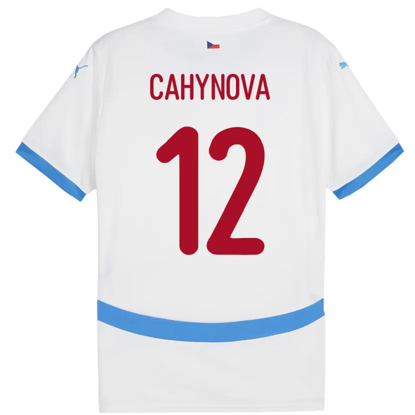 Danxen Hombre Camiseta Chequia Klára Cahynová #12 Blanco 2ª Equipación 24-26 La Camisa México