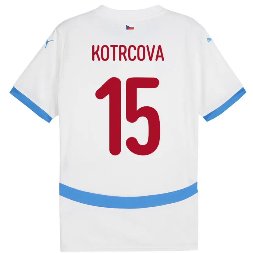Danxen Hombre Camiseta Chequia Kateřina Kotrčová #15 Blanco 2ª Equipación 24-26 La Camisa México