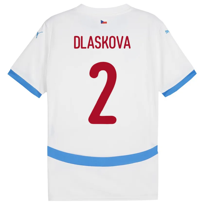 Danxen Hombre Camiseta Chequia Anna Dlasková #2 Blanco 2ª Equipación 24-26 La Camisa México