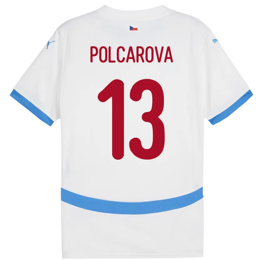 Danxen Hombre Camiseta Chequia Barbora Polcarová #13 Blanco 2ª Equipación 24-26 La Camisa México