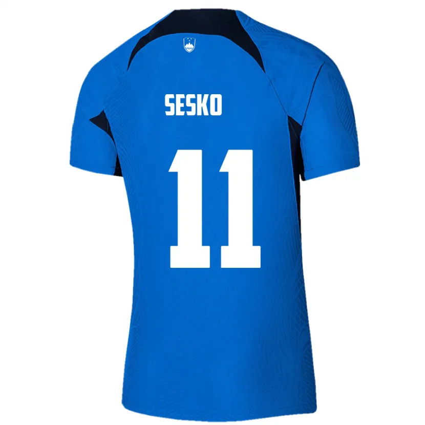 Danxen Hombre Camiseta Eslovenia Benjamin Sesko #11 Azul 2ª Equipación 24-26 La Camisa México