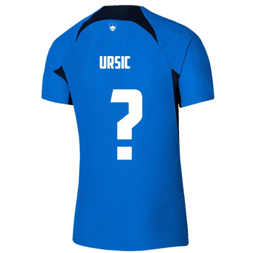 Danxen Hombre Camiseta Eslovenia David Ursic #0 Azul 2ª Equipación 24-26 La Camisa México