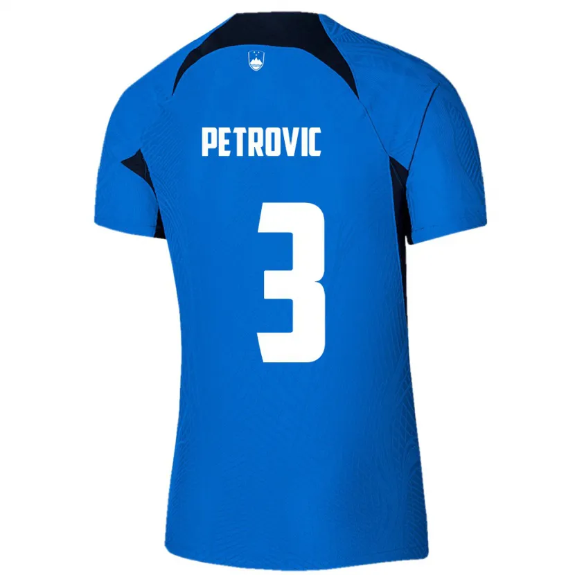 Danxen Hombre Camiseta Eslovenia Zan Petrovic #3 Azul 2ª Equipación 24-26 La Camisa México