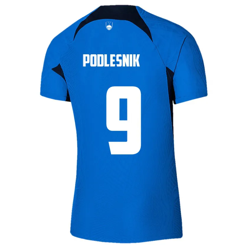Danxen Hombre Camiseta Eslovenia Nik Podlesnik #9 Azul 2ª Equipación 24-26 La Camisa México