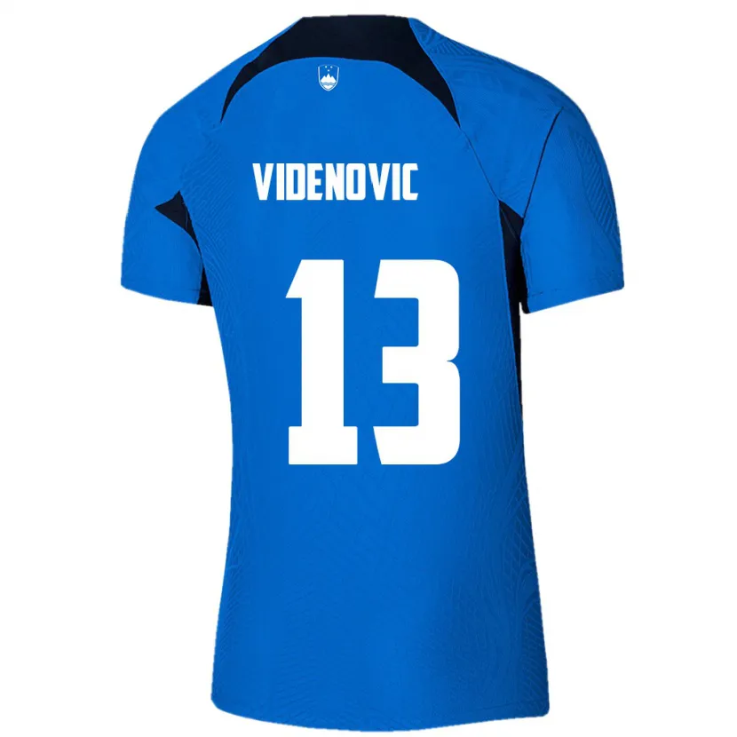 Danxen Hombre Camiseta Eslovenia Denis Videnovic #13 Azul 2ª Equipación 24-26 La Camisa México