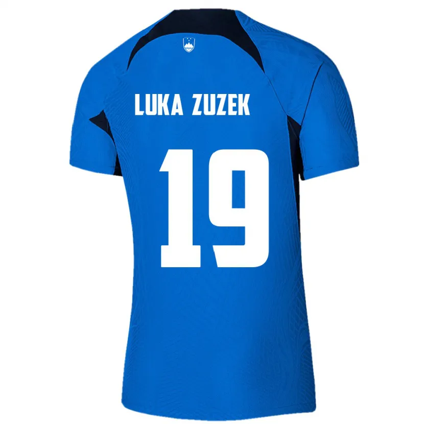 Danxen Hombre Camiseta Eslovenia Zan Luka Zuzek #19 Azul 2ª Equipación 24-26 La Camisa México