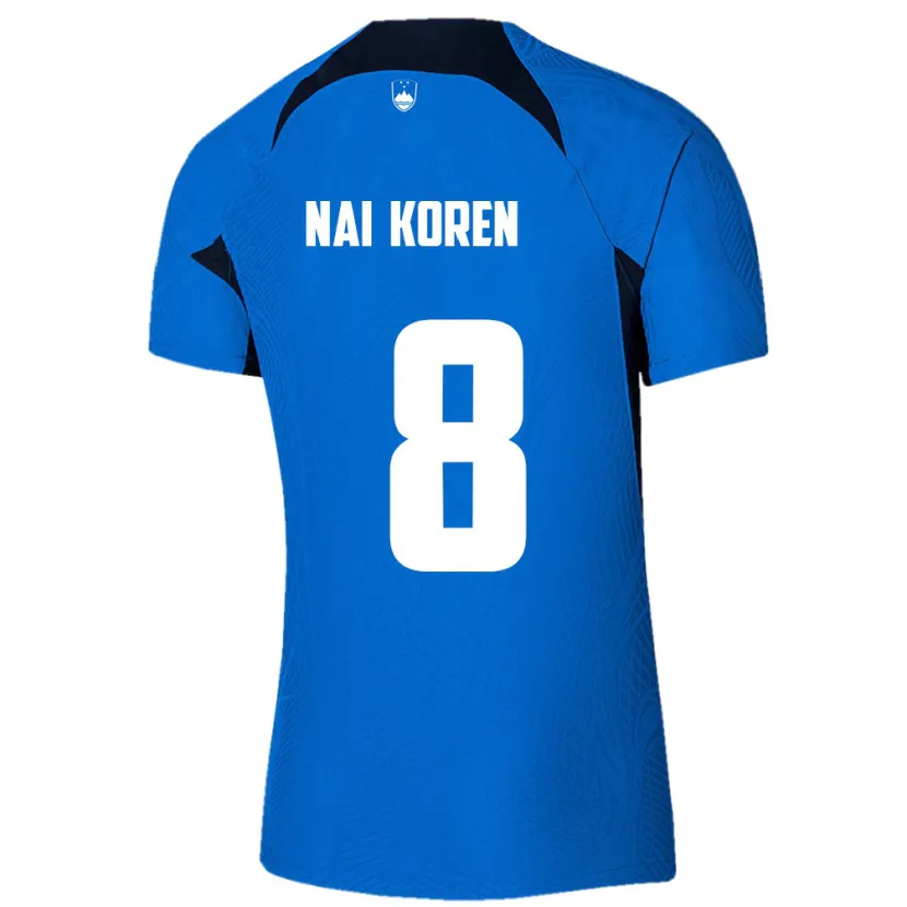 Danxen Hombre Camiseta Eslovenia Tian Nai Koren #8 Azul 2ª Equipación 24-26 La Camisa México
