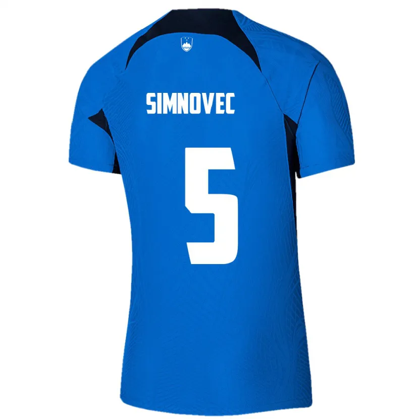 Danxen Hombre Camiseta Eslovenia Matevz Simnovec #5 Azul 2ª Equipación 24-26 La Camisa México