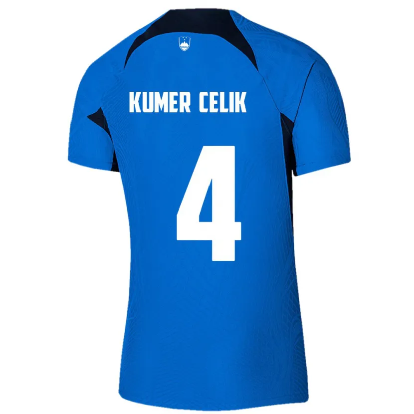 Danxen Hombre Camiseta Eslovenia An Kumer Celik #4 Azul 2ª Equipación 24-26 La Camisa México