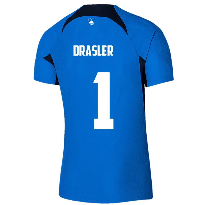 Danxen Hombre Camiseta Eslovenia Iztok Drasler #1 Azul 2ª Equipación 24-26 La Camisa México