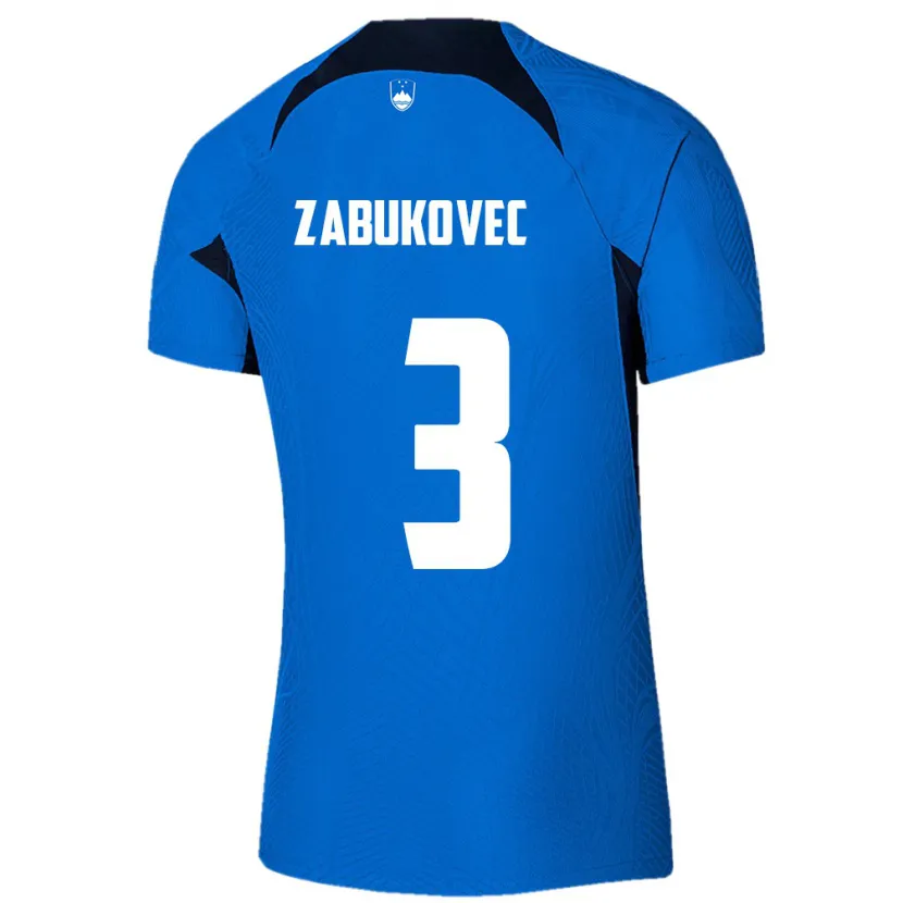 Danxen Hombre Camiseta Eslovenia Anze Zabukovec #3 Azul 2ª Equipación 24-26 La Camisa México