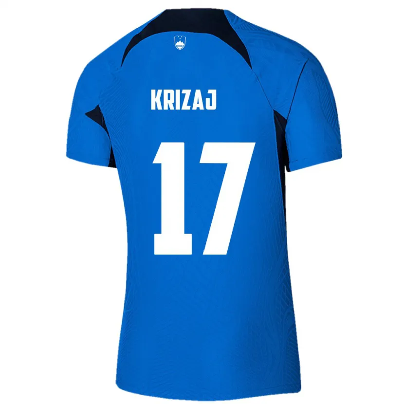 Danxen Hombre Camiseta Eslovenia Izabela Križaj #17 Azul 2ª Equipación 24-26 La Camisa México
