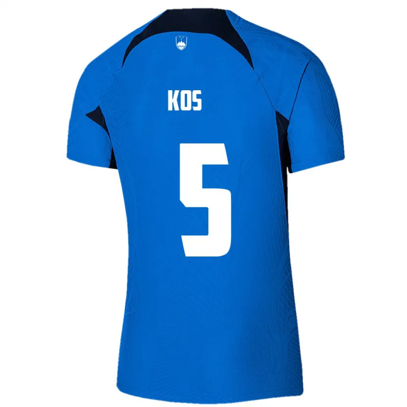 Danxen Hombre Camiseta Eslovenia Evelina Kos #5 Azul 2ª Equipación 24-26 La Camisa México