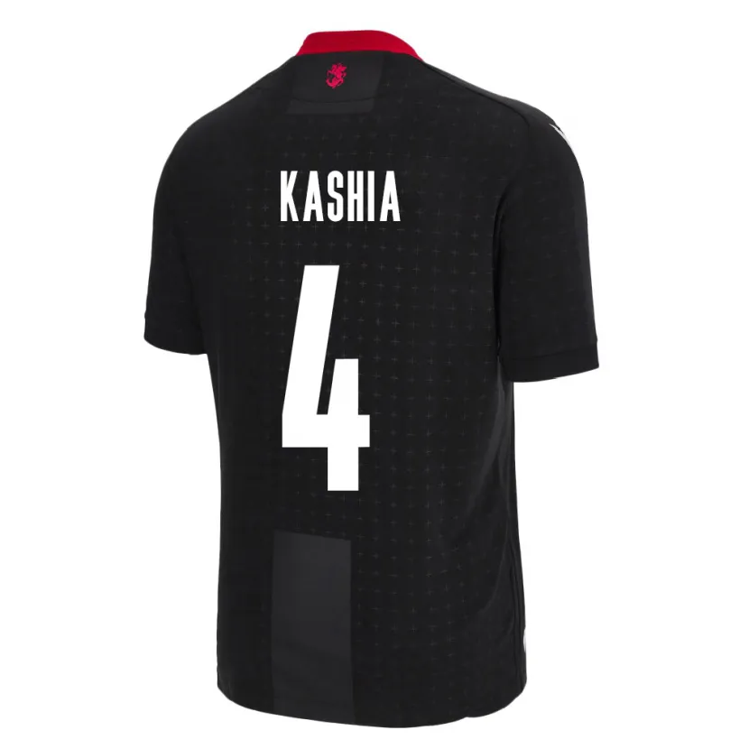 Danxen Hombre Camiseta Georgia Guram Kashia #4 Negro 2ª Equipación 24-26 La Camisa México