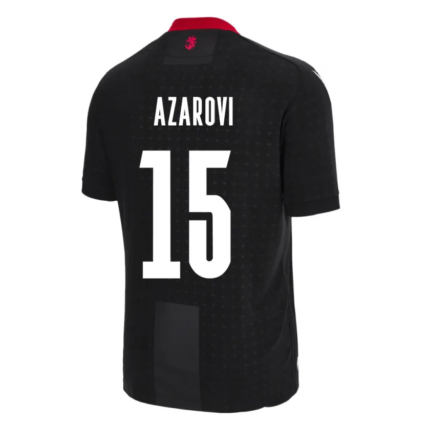 Danxen Hombre Camiseta Georgia Irakli Azarovi #15 Negro 2ª Equipación 24-26 La Camisa México