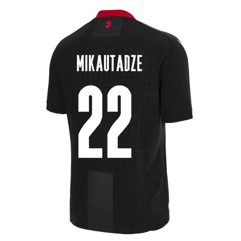 Danxen Hombre Camiseta Georgia Georges Mikautadze #22 Negro 2ª Equipación 24-26 La Camisa México