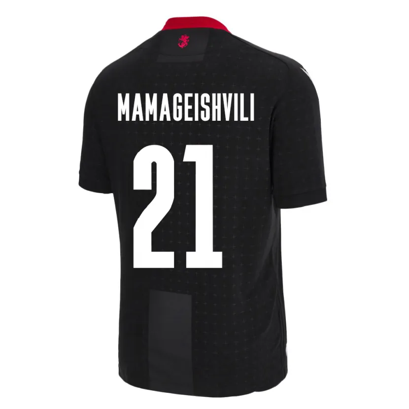 Danxen Hombre Camiseta Georgia Otar Mamageishvili #21 Negro 2ª Equipación 24-26 La Camisa México