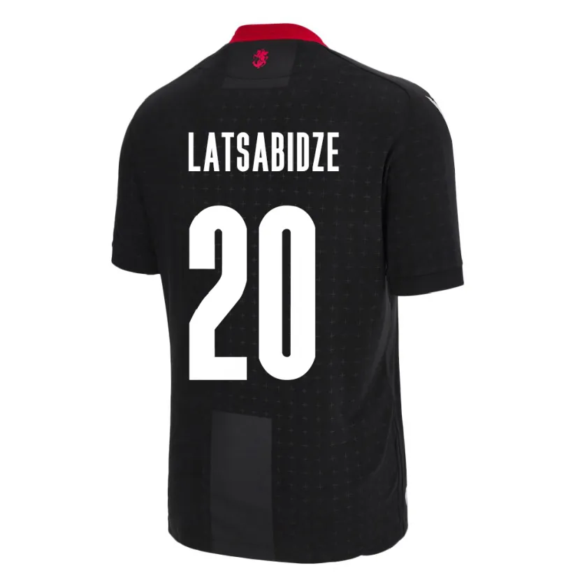 Danxen Hombre Camiseta Georgia Luka Latsabidze #20 Negro 2ª Equipación 24-26 La Camisa México