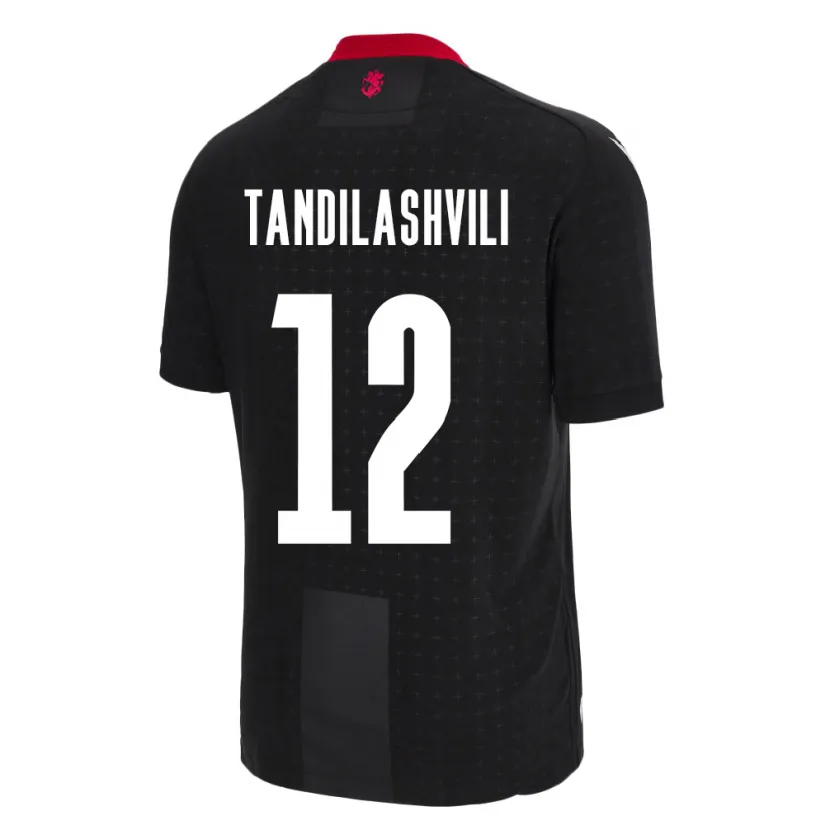 Danxen Hombre Camiseta Georgia Levan Tandilashvili #12 Negro 2ª Equipación 24-26 La Camisa México