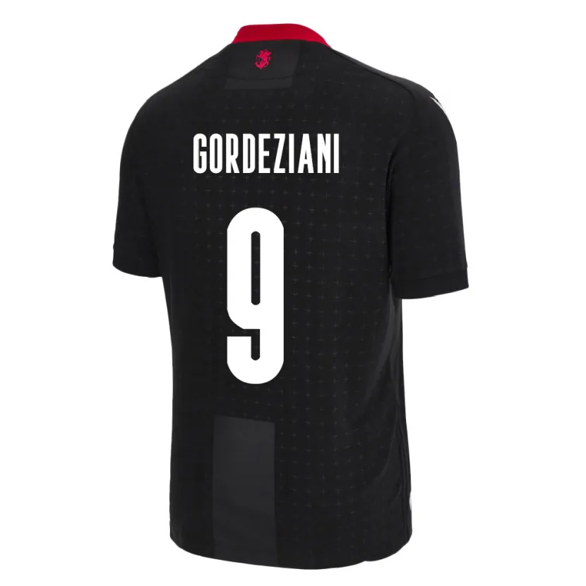 Danxen Hombre Camiseta Georgia Vasilios Gordeziani #9 Negro 2ª Equipación 24-26 La Camisa México