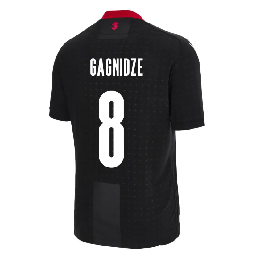 Danxen Hombre Camiseta Georgia Luka Gagnidze #8 Negro 2ª Equipación 24-26 La Camisa México