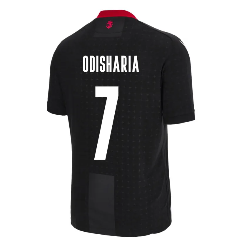 Danxen Hombre Camiseta Georgia Lasha Odisharia #7 Negro 2ª Equipación 24-26 La Camisa México