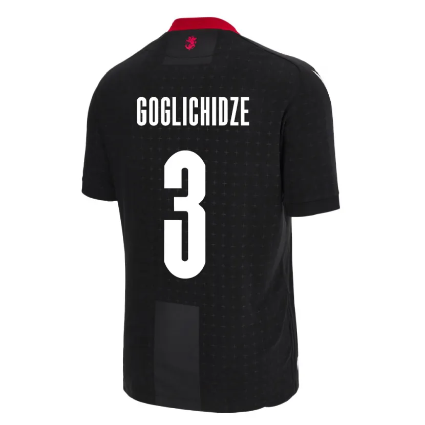 Danxen Hombre Camiseta Georgia Saba Goglichidze #3 Negro 2ª Equipación 24-26 La Camisa México