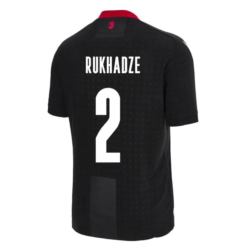 Danxen Hombre Camiseta Georgia Zurab Rukhadze #2 Negro 2ª Equipación 24-26 La Camisa México