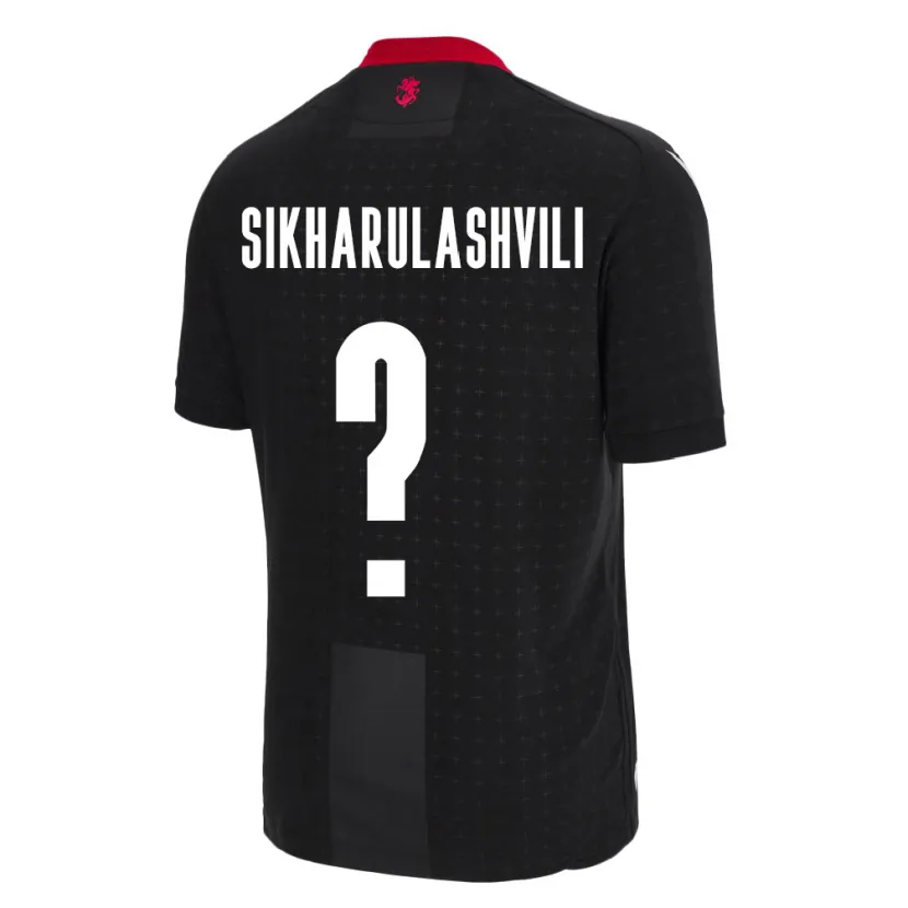 Danxen Hombre Camiseta Georgia Nika Sikharulashvili #0 Negro 2ª Equipación 24-26 La Camisa México