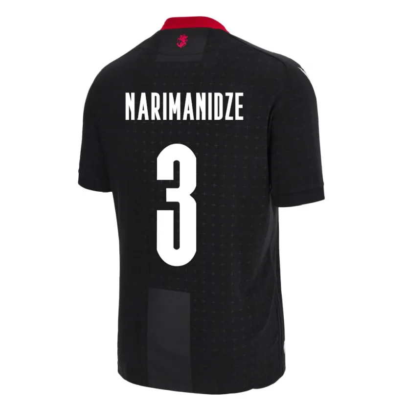 Danxen Hombre Camiseta Georgia Aleksandre Narimanidze #3 Negro 2ª Equipación 24-26 La Camisa México
