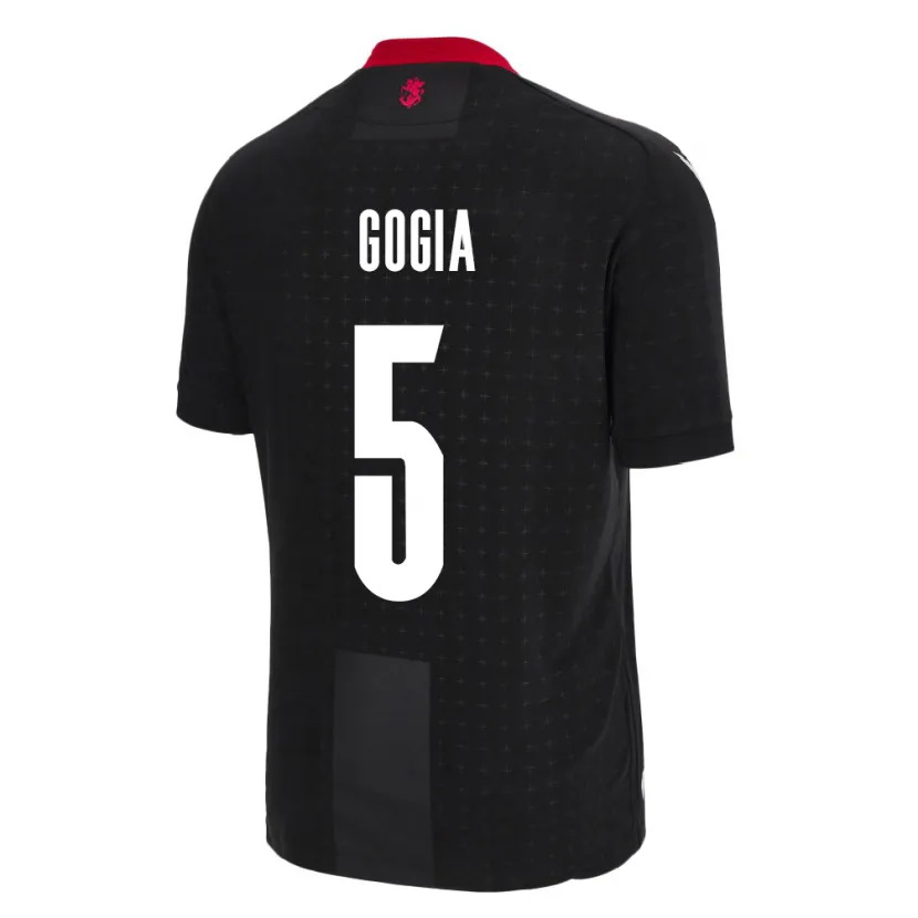 Danxen Hombre Camiseta Georgia Gigi Gogia #5 Negro 2ª Equipación 24-26 La Camisa México
