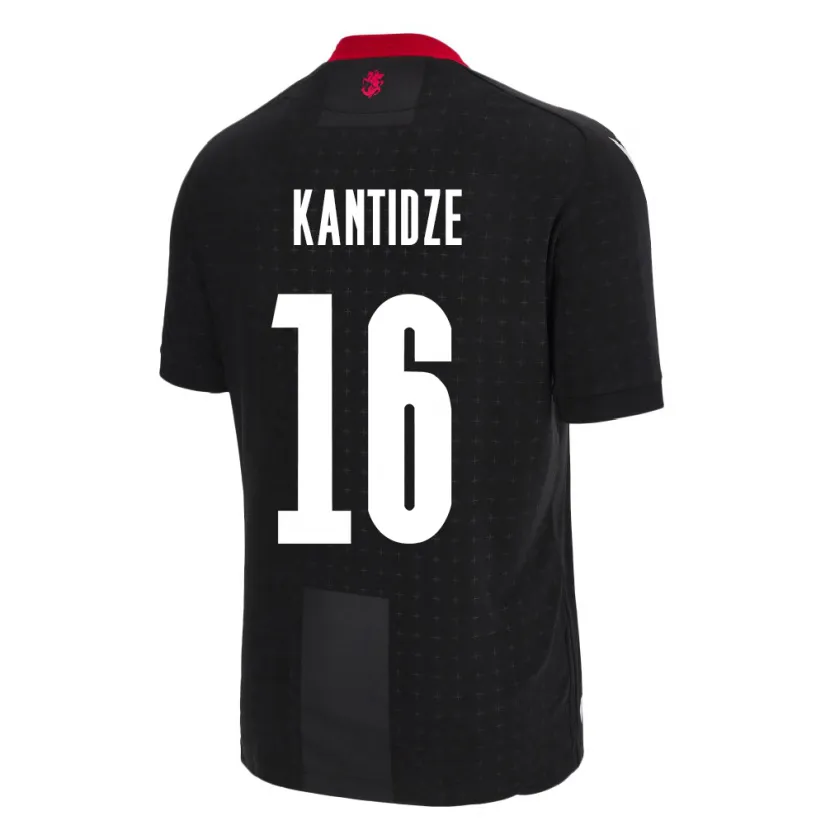 Danxen Hombre Camiseta Georgia Nikoloz Kantidze #16 Negro 2ª Equipación 24-26 La Camisa México