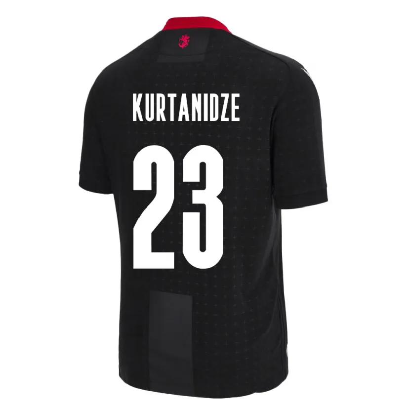 Danxen Hombre Camiseta Georgia Revaz Kurtanidze #23 Negro 2ª Equipación 24-26 La Camisa México