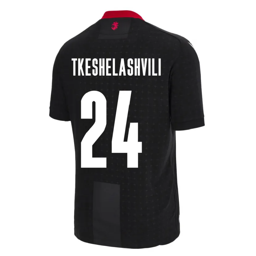 Danxen Hombre Camiseta Georgia Amiran Tkeshelashvili #24 Negro 2ª Equipación 24-26 La Camisa México