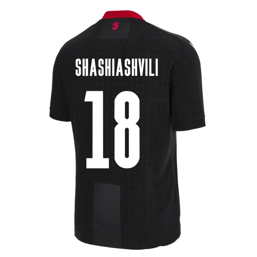 Danxen Hombre Camiseta Georgia Luka Shashiashvili #18 Negro 2ª Equipación 24-26 La Camisa México