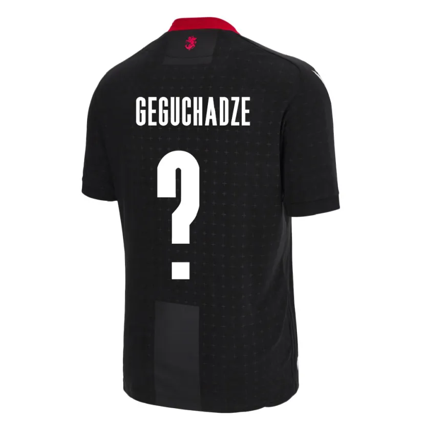 Danxen Hombre Camiseta Georgia Saba Geguchadze #0 Negro 2ª Equipación 24-26 La Camisa México