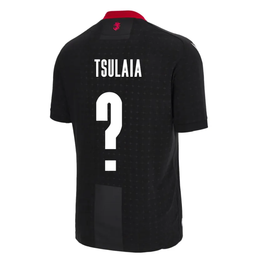 Danxen Hombre Camiseta Georgia Luka Tsulaia #0 Negro 2ª Equipación 24-26 La Camisa México