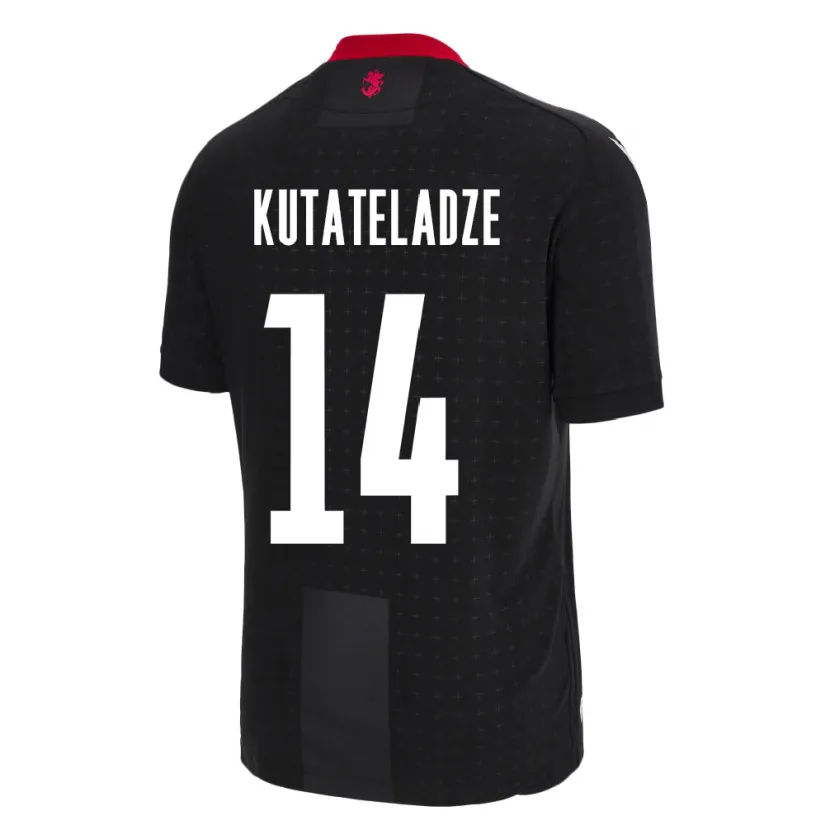 Danxen Hombre Camiseta Georgia Alexandre Kutateladze #14 Negro 2ª Equipación 24-26 La Camisa México