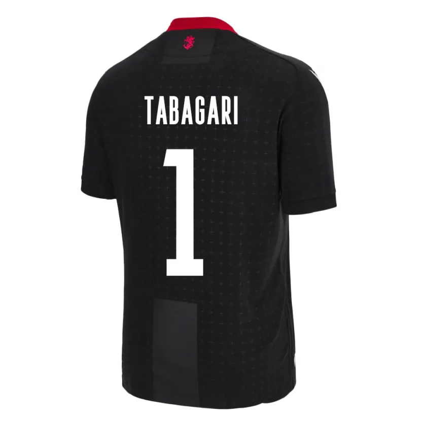 Danxen Hombre Camiseta Georgia Eka Tabagari #1 Negro 2ª Equipación 24-26 La Camisa México