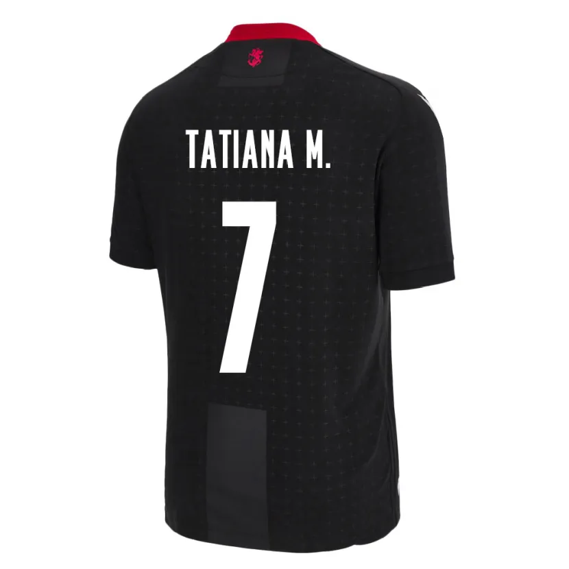 Danxen Hombre Camiseta Georgia Tatiana Matveeva #7 Negro 2ª Equipación 24-26 La Camisa México