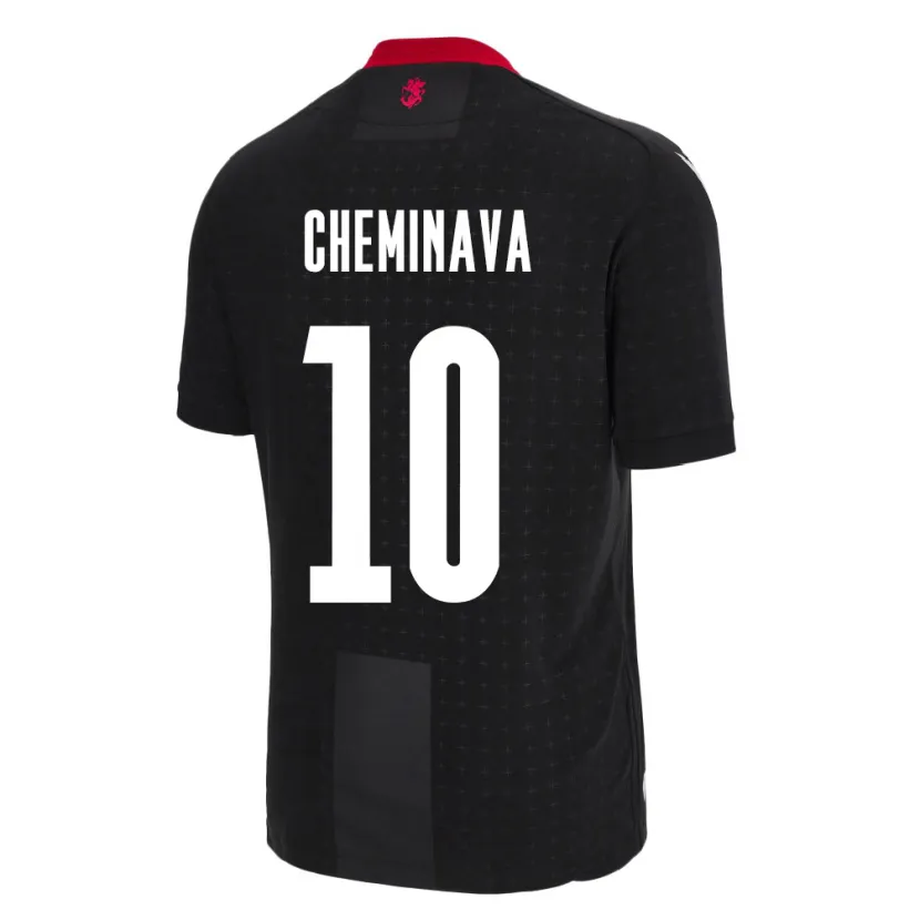 Danxen Hombre Camiseta Georgia Ana Cheminava #10 Negro 2ª Equipación 24-26 La Camisa México