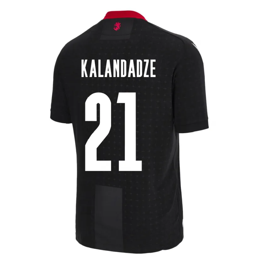 Danxen Hombre Camiseta Georgia Mariam Kalandadze #21 Negro 2ª Equipación 24-26 La Camisa México