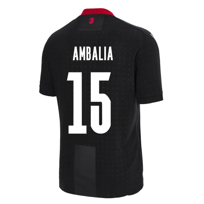 Danxen Hombre Camiseta Georgia Tinatin Ambalia #15 Negro 2ª Equipación 24-26 La Camisa México