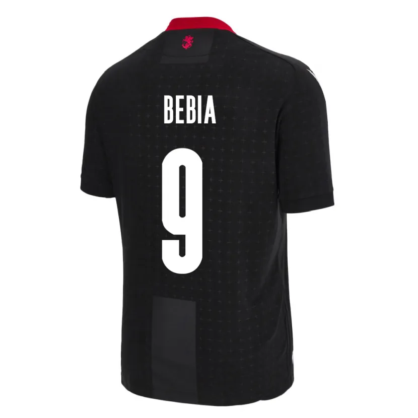 Danxen Hombre Camiseta Georgia Maiko Bebia #9 Negro 2ª Equipación 24-26 La Camisa México