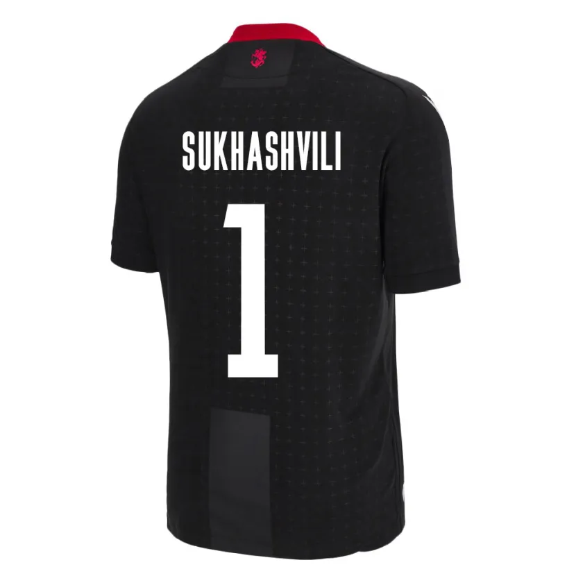 Danxen Hombre Camiseta Georgia Teona Sukhashvili #1 Negro 2ª Equipación 24-26 La Camisa México
