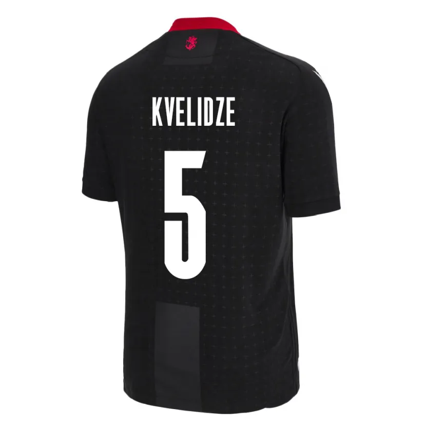 Danxen Hombre Camiseta Georgia Tamar Kvelidze #5 Negro 2ª Equipación 24-26 La Camisa México