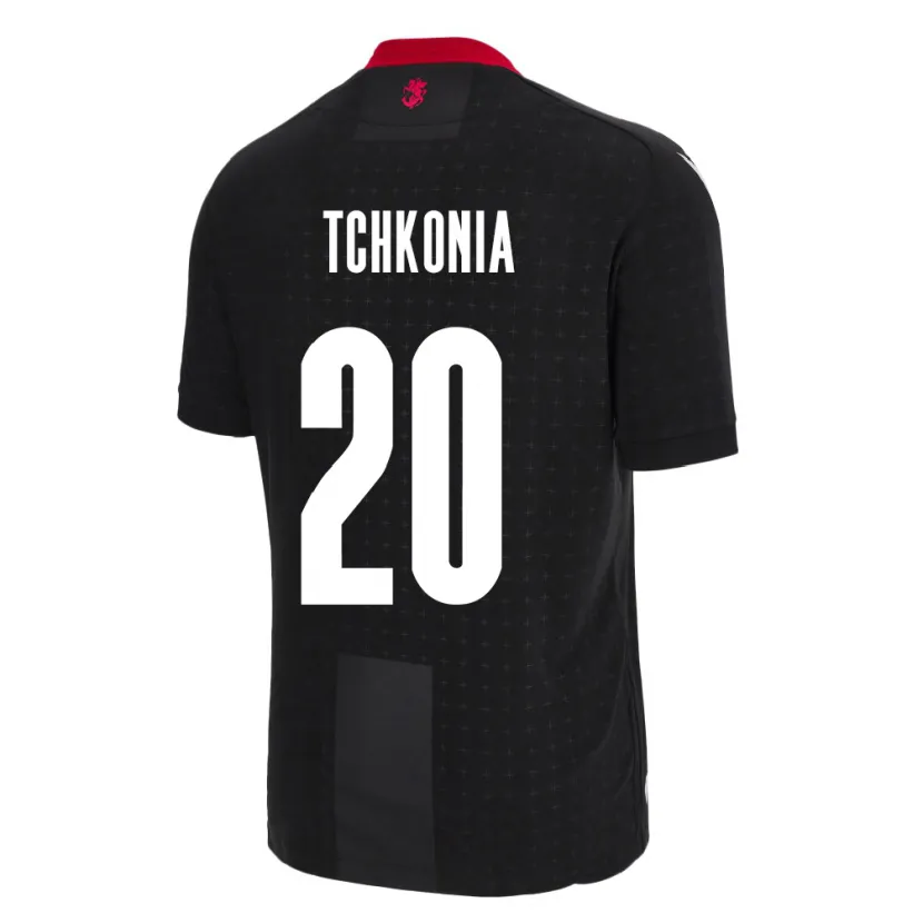 Danxen Hombre Camiseta Georgia Khatia Tchkonia #20 Negro 2ª Equipación 24-26 La Camisa México